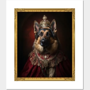 Regal German Shepherd - Medieval German Queen (Framed) Posters and Art